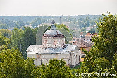 Cathedral of St. Nicholas in the old Russian city of Myshkin on the Volga River Editorial Stock Photo