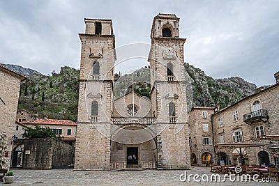 Cathedral of St Tryphon in Kotor Editorial Stock Photo