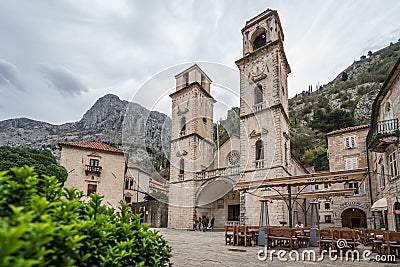 Cathedral of St Tryphon in Kotor Editorial Stock Photo