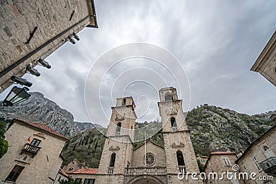 Cathedral of St Tryphon in Kotor Editorial Stock Photo