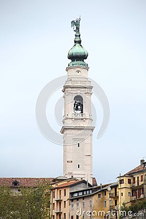 Medieval tower at Belluno Stock Photo