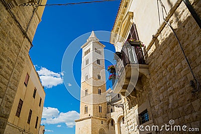 Cathedral tower in the town of Trani, region Puglia, Italy Stock Photo