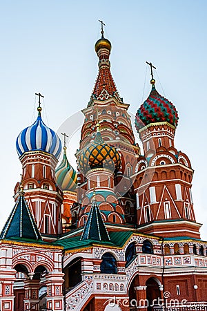 Cathedral of Vasily the Blessed on the Red Square in Moscow Stock Photo