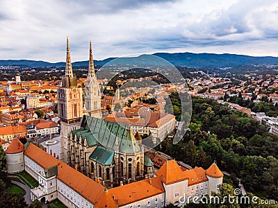 cathedral of zagreb old european gothic church Stock Photo