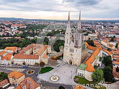 cathedral of zagreb old european gothic church Stock Photo