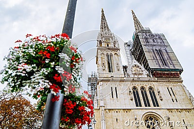 cathedral of zagreb old european gothic church Stock Photo