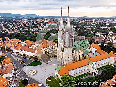 cathedral of zagreb old european gothic church Stock Photo