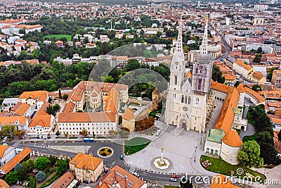 cathedral of zagreb old european gothic church Stock Photo