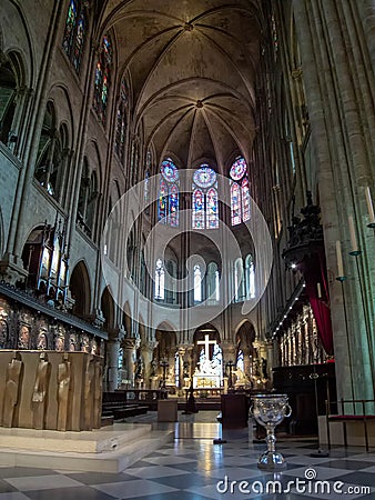 Cathedrale Notre Dame de Paris cite - catholic dome Editorial Stock Photo