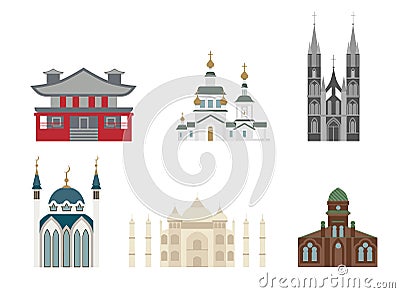 Cathedrals and churches vector Vector Illustration