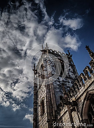 Catherdral Tower in York in England the UK Stock Photo