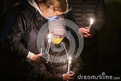 Easter Service In The Open Air Near The Alexander Church In Kyiv Editorial Stock Photo