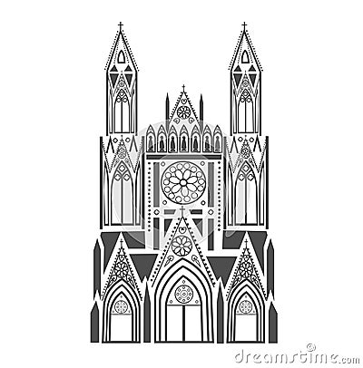 Catholic Cathedral Vector Illustration