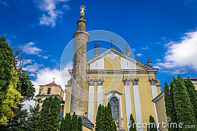 Catholic Cathedral in Kamianets Podilskyi Editorial Stock Photo