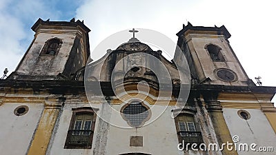 Catholic church in Baroque and Rococo style. Ouro Preto city, Minais Gerais, Brazil. Stock Photo