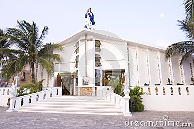 Catholic church on Isla Mujeres Stock Photo