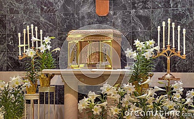 Catholic Church Tabernacle Stock Photo