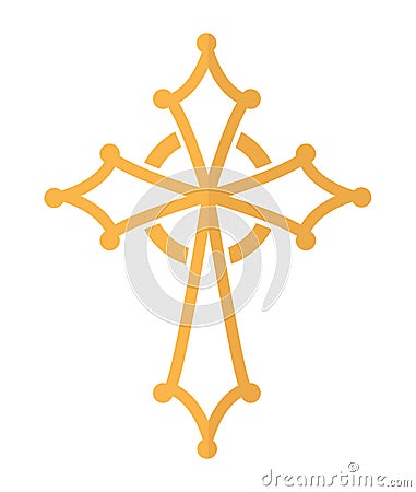 catholic cross ornament Vector Illustration