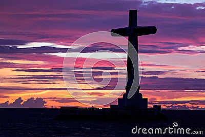 Catholic cross silhouette Stock Photo