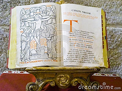 Catholic Holy Prayer Book Cartoon Illustration