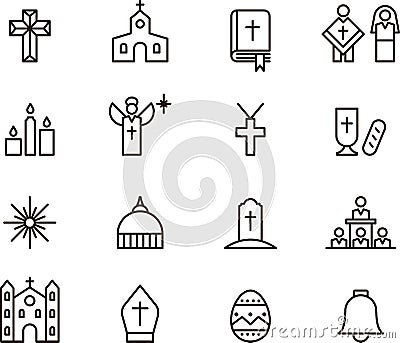 Catholic icons Vector Illustration