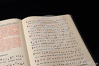 Liturgical Book Gregorian Chant in Latin Editorial Stock Photo