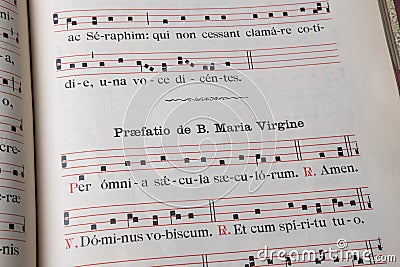 Catholic liturgical book - Gregorian Chant Editorial Stock Photo