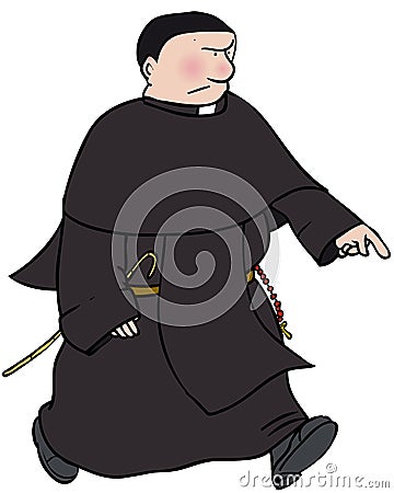 Catholic monk Vector Illustration