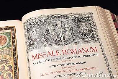 Catholic Order of Mass in Latin Editorial Stock Photo