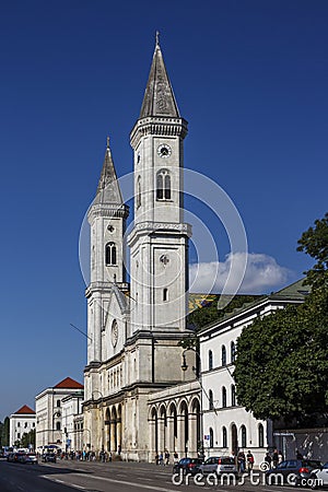 Catholic Parish and University Church Ludwigskirche in Munich, G Editorial Stock Photo