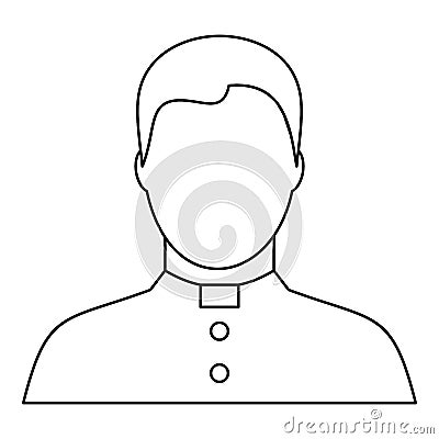 Catholic priest icon, outline style Vector Illustration