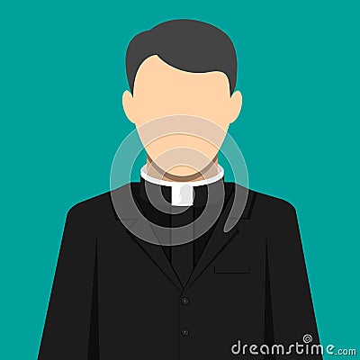 Catholic priest. Pastor servant of god in cassock Vector Illustration