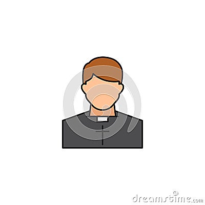 Catholic Priest Vector Icon. Pastor wearing priestly robes Vector Illustration