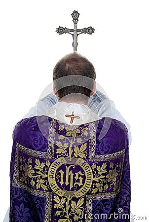 Catholic priests pray Stock Photo