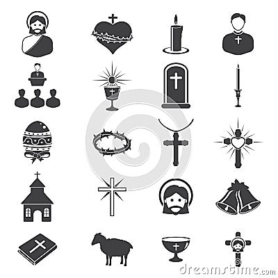 catholic religion icons. Vector illustration decorative design Vector Illustration