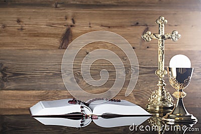 Catholic religion theme - Holy communion concept. Stock Photo