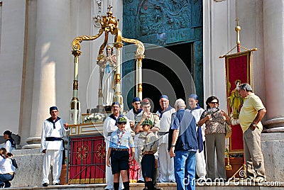 Catholic religious festival on September 27 in Civitavecchia Editorial Stock Photo