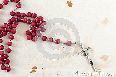 Catholic rosary,copy-space Stock Photo