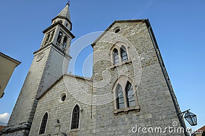 St. Ivan church in old town in Budva, Montenegro. Stock Photo