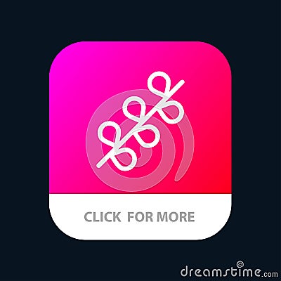 Catkin, Easter, Holiday, Spring Mobile App Button. Android and IOS Line Version Vector Illustration