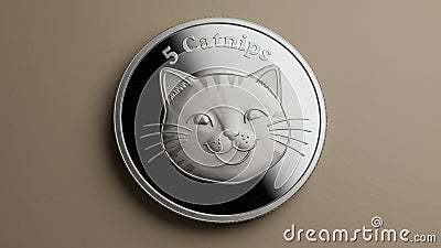 5 Catnip Coin: AI-Generated Design Stock Photo