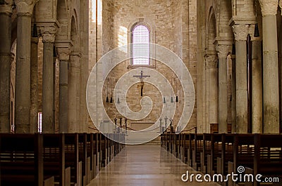 Catolic italian church. Inside view Editorial Stock Photo