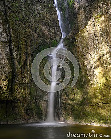 Catrigg Force falls and rock face Stock Photo