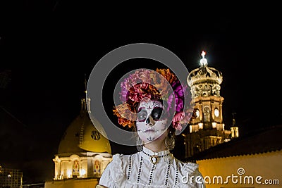 Catrina in a Mexican Town for the day of the dead Editorial Stock Photo