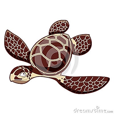 Catroos sea turtle Vector Illustration