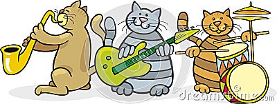 Cats band Vector Illustration