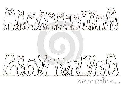 Cats border set Vector Illustration