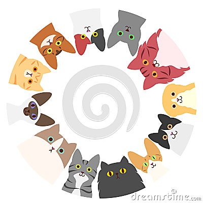 Cats circle Vector Illustration