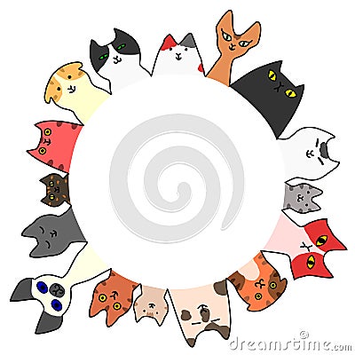 Cats circle with copy space Vector Illustration