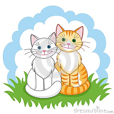 Cats in love Vector Illustration